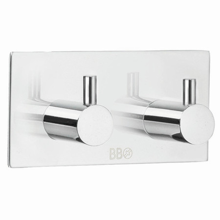 Smedbo Beslagsboden Square Design Self Adhesive Polished Double Hook
