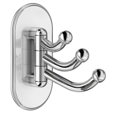 Smedbo Beslagsboden Vintage Self Adhesive Chrome Swingable Triple Hook