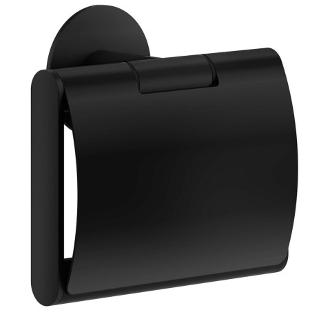 Smedbo Dot Black Toilet Roll Holder with Lid