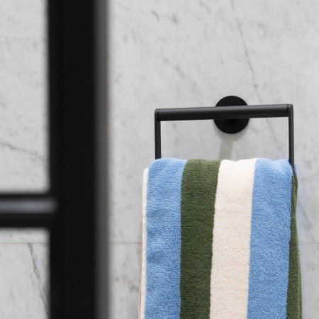 TB344 Smedbo Dot Black Towel Ring Close Up