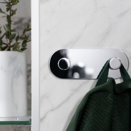 TK356 Smedbo Dot Chrome Double Bathroom Hook Lifestyle