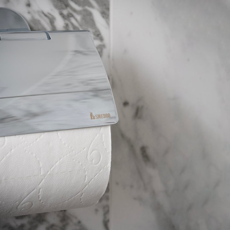 TK3414 Smedbo Dot Chrome Toilet Roll Holder with Lid Closeup
