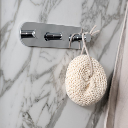 TK359 Smedbo Dot Chrome Triple Bathroom Hook Lifestyle