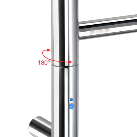 FK717 Smedbo Dry Polished 4 Arm Electric Towel Warmer Swivel Diagram