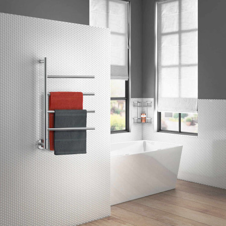 FK717 Smedbo Dry Polished 4 Arm Electric Towel Warmer Lifestyle