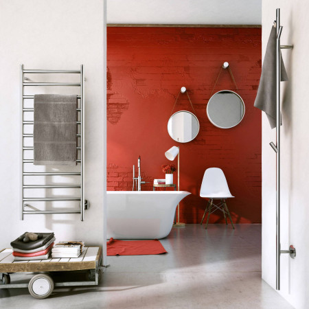 FK701 Smedbo Dry Polished High 500 x 1212mm Electric Towel Warmer Lifestyle