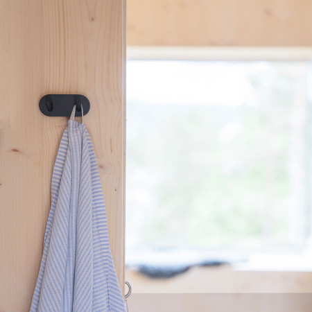 HB356 Smedbo Home Black Double Robe Hook Lifestyle