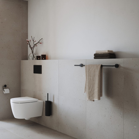 HB341 Smedbo Home Black Single Toilet Roll Holder Lifestyle