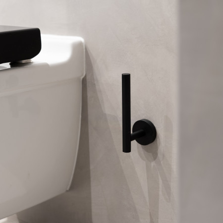 HB320 Smedbo Home Black Spare Toilet Roll Holder Close Up