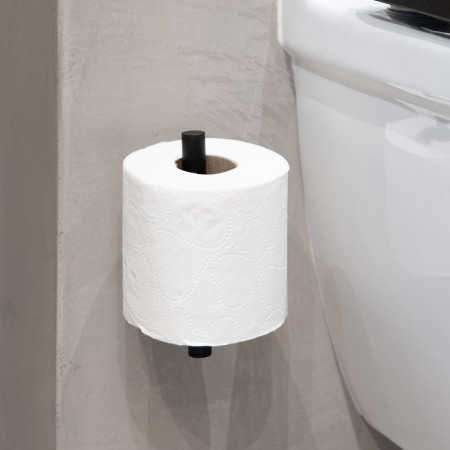 HB320 Smedbo Home Black Spare Toilet Roll Holder with One Paper Roll