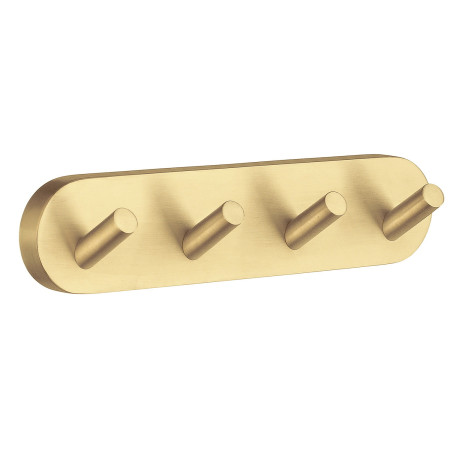 Smedbo Home Brushed Brass Quadruple Robe Hook