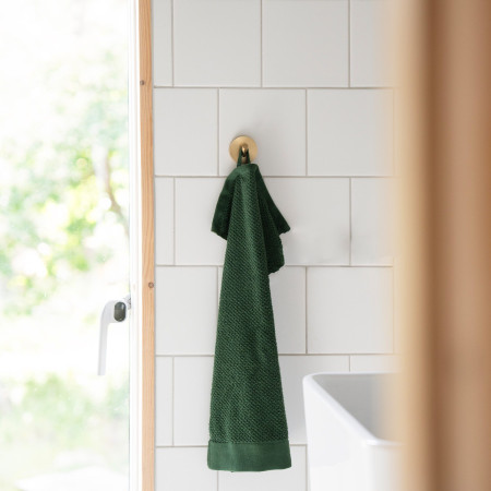 HV355 Smedbo Home Brushed Brass Single Towel Hook Lifestyle