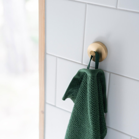HV355 Smedbo Home Brushed Brass Single Towel Hook Close Up