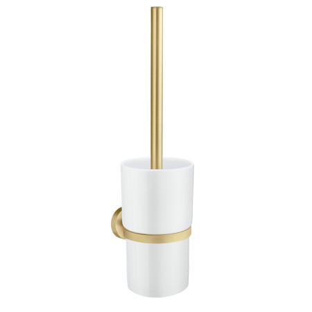 Smedbo Home Brushed Brass Toilet Brush and Holder
