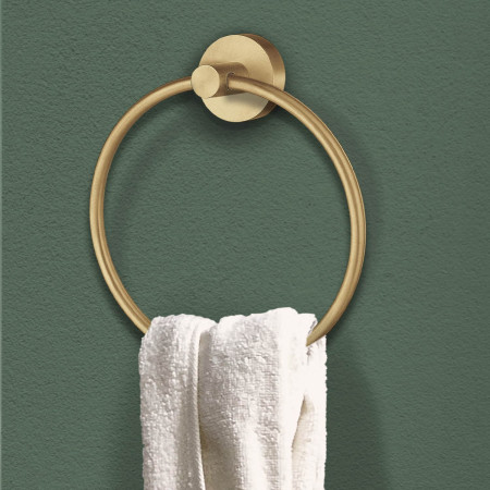 HV344 Smedbo Home Brushed Brass Towel Ring Lifestyle