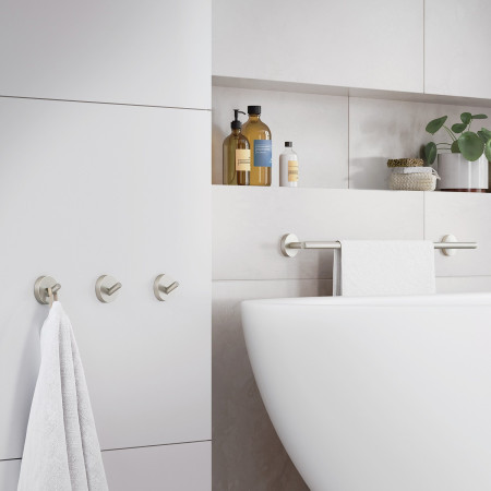 H3464N Smedbo Home Brushed Nickel Single Towel Rail Lifestyle