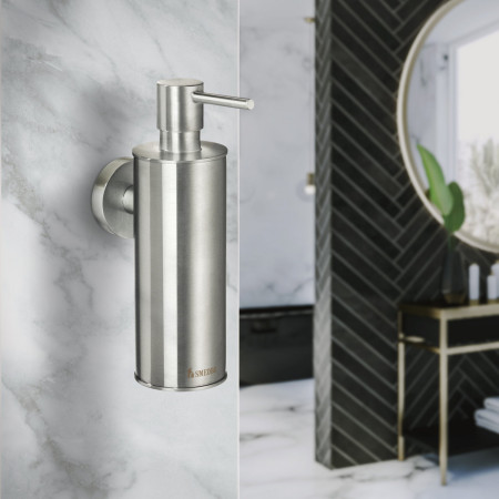 H370N Smedbo Home Brushed Nickel Soap Dispenser Close Up