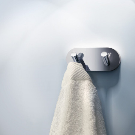 HK356 Smedbo Home Double Towel Hook Close Up