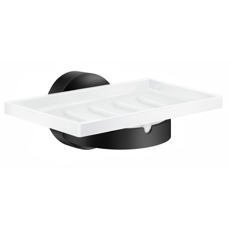 Smedbo Home Porcelain Soap Dish with Black Holder
