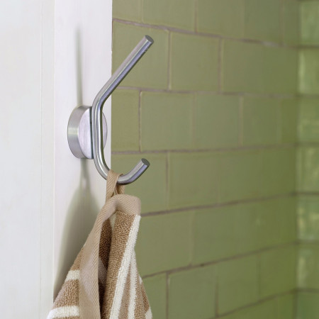 HS358 Smedbo Home Robe Hook Brushed Chrome Lifestyle