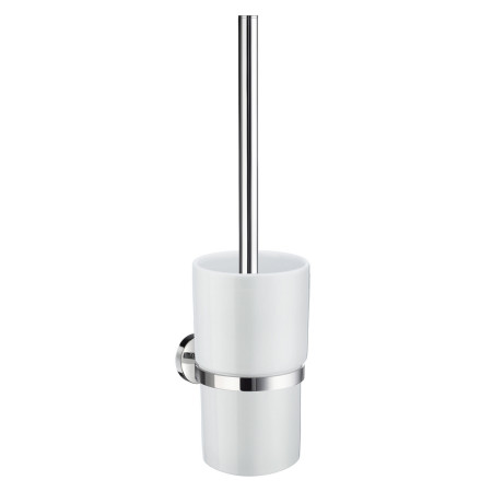 Smedbo Home Toilet Brush and Wall Mounted Frosted Glass Container