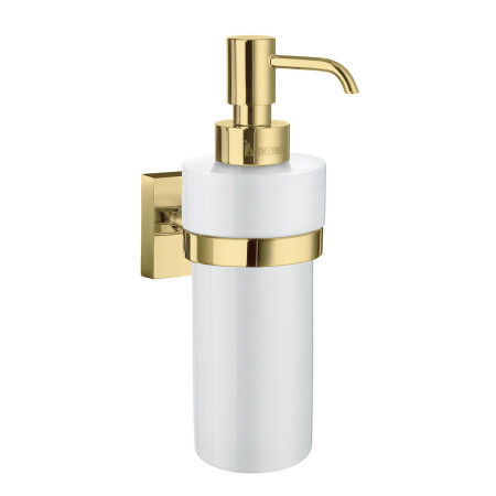 Smedbo House Holder Soap Dispenser with Polished Brass Holder
