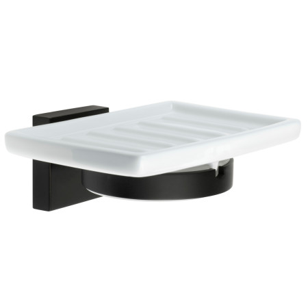 Smedbo House Holder in Black with Soap Dish