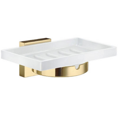 Smedbo House Holder in Polished Brass with Soap Dish