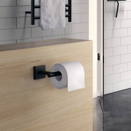 RB3411 Smedbo House Matt Black Toilet Roll Holder Lifestyle