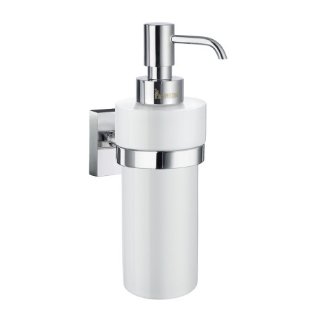 Smedbo House Porcelain Soap Dispenser with Chrome Holder