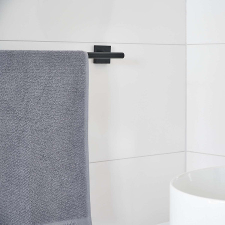 RB3464 Smedbo House Single Towel Rail in Black Close Up