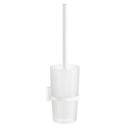 Smedbo House Toilet Brush in White with Glass Container
