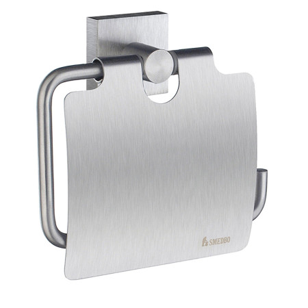 Smedbo House Toilet Roll Holder with Brushed Chrome Cover