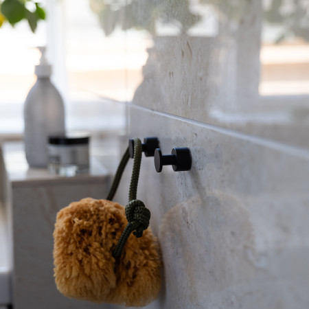 RB3455 Smedbo House Towel Hook Pair in Black Close Up
