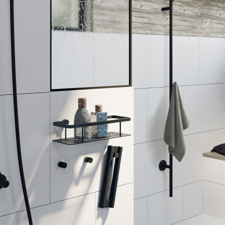 RB3455 Smedbo House Towel Hook Pair in Black Lifestyle
