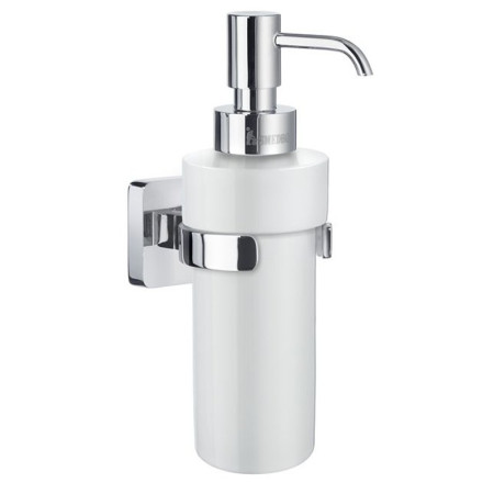 Smedbo Ice Chrome Holder with Porcelain Soap Dispenser