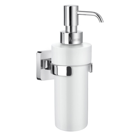 Smedbo Ice Chrome Holder with Porcelain Soap Dispenser