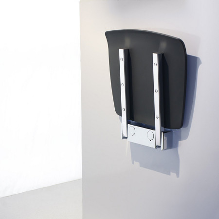 FK414 Smedbo Living Folding Wall Mounted Shower Seat Dark Grey Folded Up