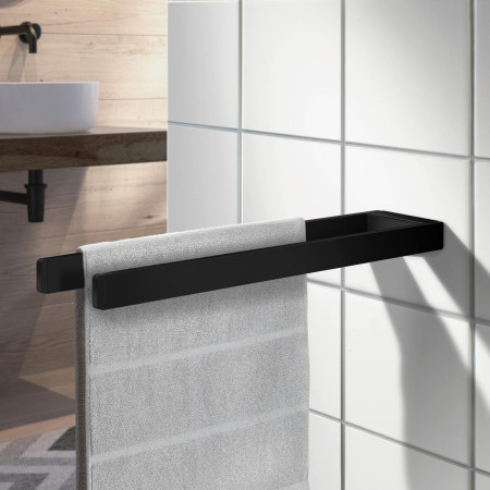 FB212 Smedbo Outline Black Double Towel Rail Lifestyle