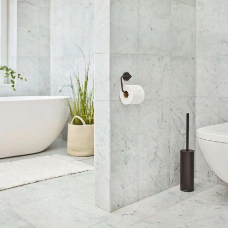 FB612 Smedbo Outline Black Freestanding Toilet Brush and Holder Lifestyle