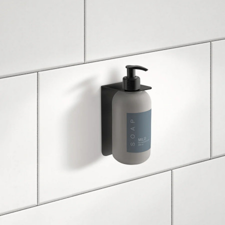 FB262 Smedbo Outline Black Self Adhesive Holder for Soap Dispensers Lifestyle