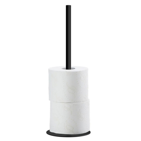 FB611 Smedbo Outline Black Spare Freestanding Toilet Roll Holder with Toilet Rolls