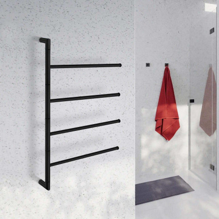 FB634 Smedbo Outline Black Towel Bar with Four Swivel Arms Bathroom Setting