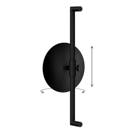 FB493 Smedbo Outline Black Wall Mounted Makeup Mirror on Bar Swivel Mechanism