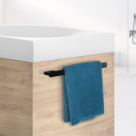 FB210 Smedbo Outline Cabinet Black Towel Bar Lifestyle