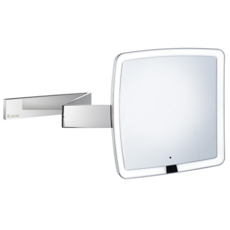 Smedbo Outline Chrome Squared Wall Mounted LED Mirror