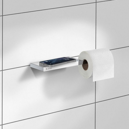 FK3411 Smedbo Outline Chrome Toilet Roll Holder with Shelf (3)