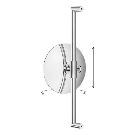 FK493 Smedbo Outline Chrome Wall Mounted Makeup Mirror on Bar Swivel Mechanism