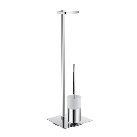 Smedbo Outline Free Standing Toilet Roll Holder with Square Base & Toilet Brush