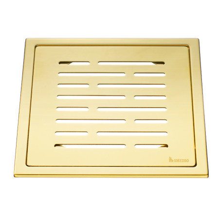 Smedbo Outline Lines Polished Brass Floor Grating